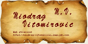 Miodrag Vitomirović vizit kartica